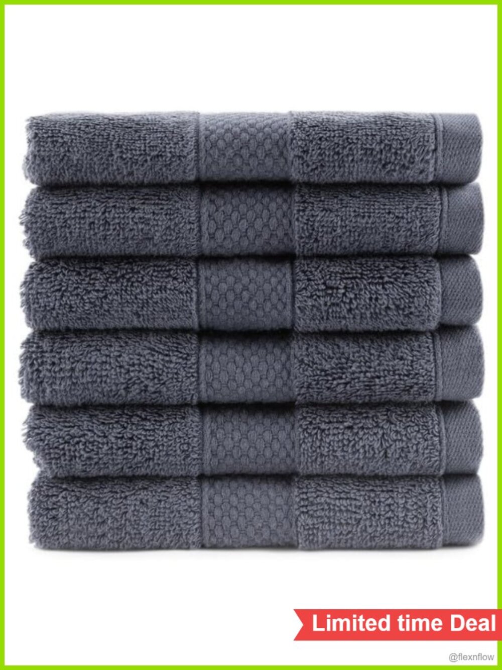 Egyptian Cotton Turkish Hand Towels 13x13 6 Pack Soft Absorbent Quick Dry